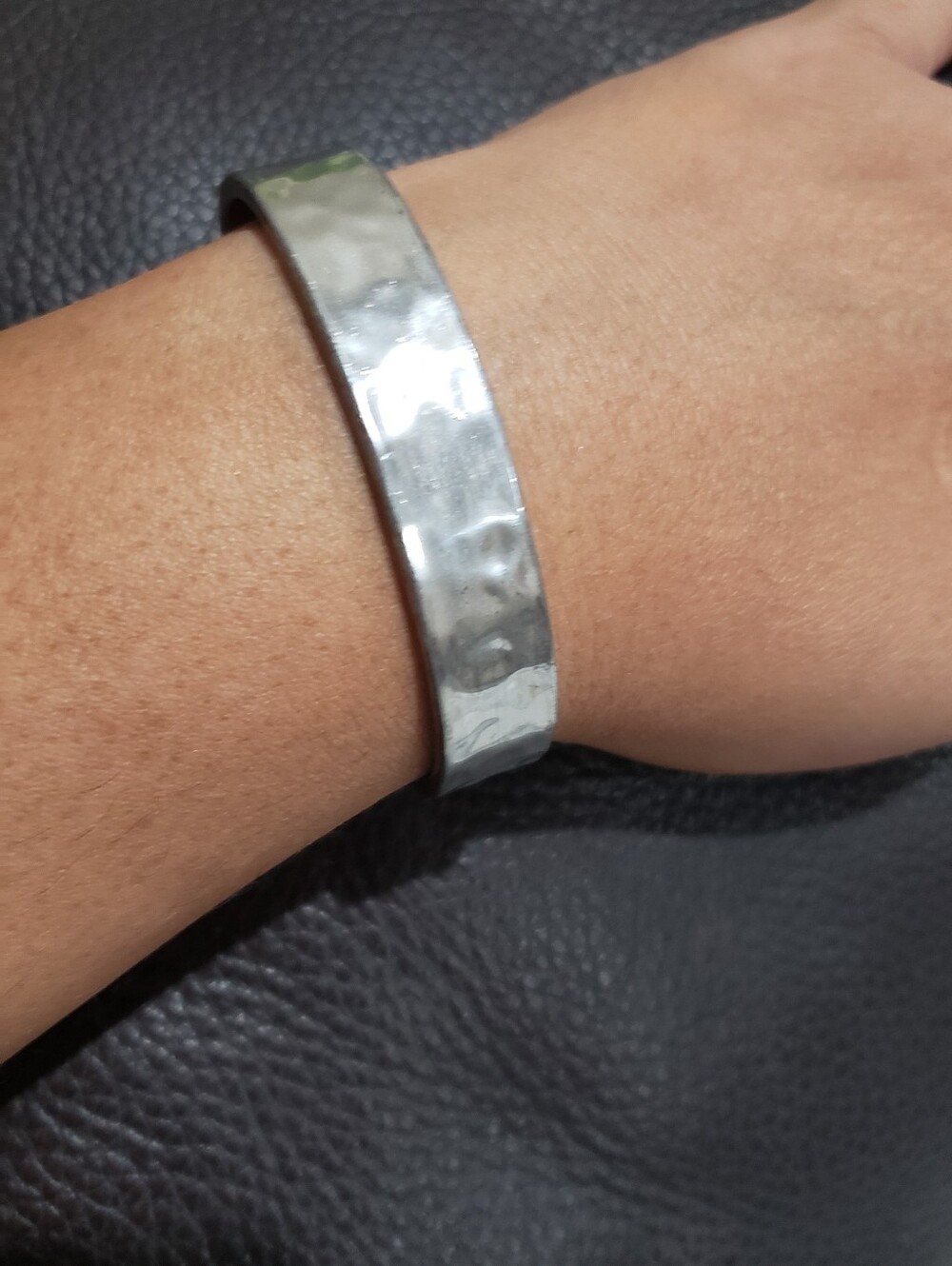 Hammered Silver-Tone “She Believed She Could, So She Did” Cuff Bracelet